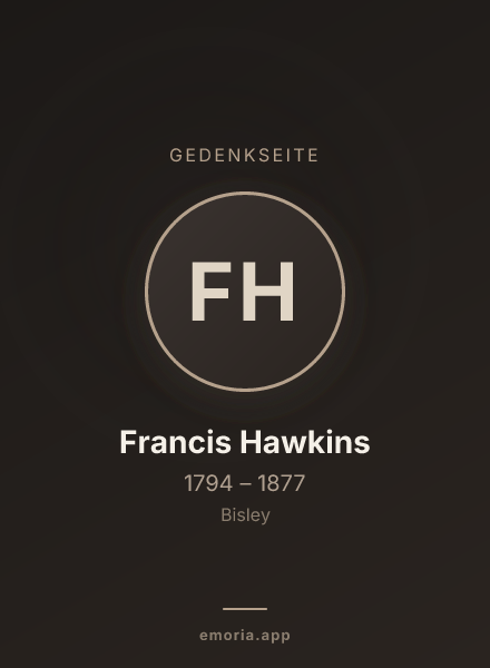 Gedenkportrait von Francis Hawkins