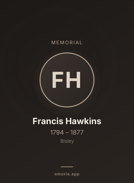 Memorial portrait of Francis Hawkins