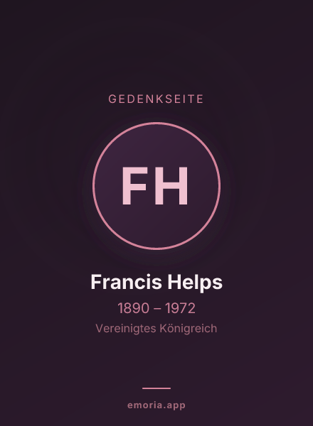 Gedenkportrait von Francis Helps