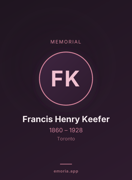 Memorial portrait of Francis Henry Keefer