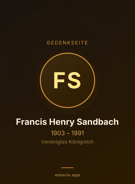 Gedenkportrait von Francis Henry Sandbach