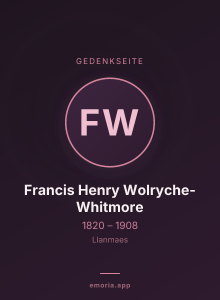 Gedenkportrait von Francis Henry Wolryche-Whitmore