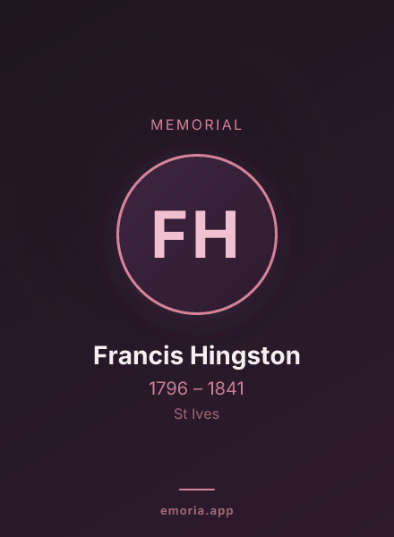 Memorial portrait of Francis Hingston