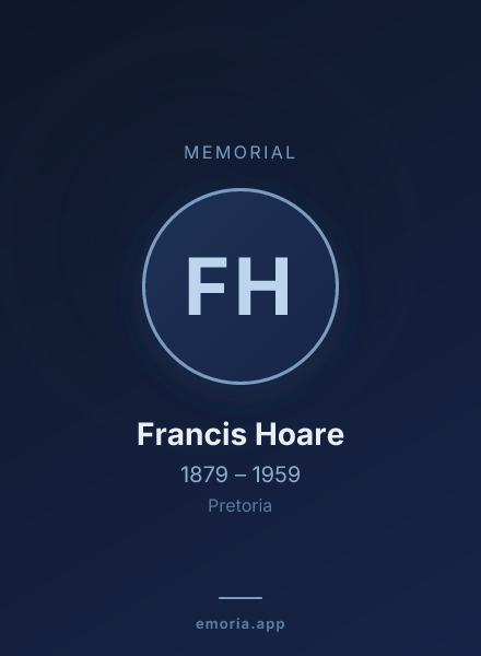 Memorial portrait of Francis Hoare