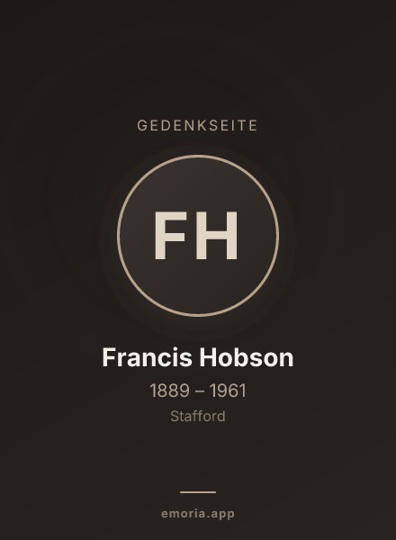 Gedenkportrait von Francis Hobson