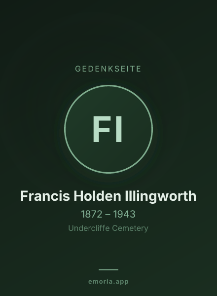 Gedenkportrait von Francis Holden Illingworth