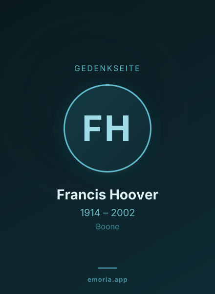 Gedenkportrait von Francis Hoover