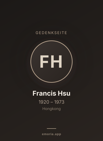 Gedenkportrait von Francis Hsu