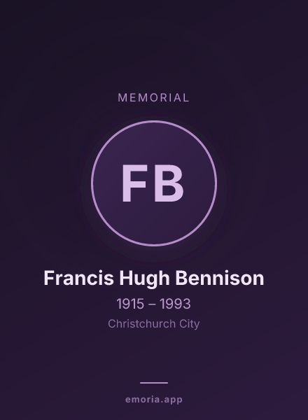 Memorial portrait of Francis Hugh Bennison