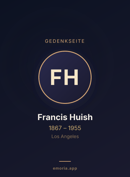 Gedenkportrait von Francis Huish