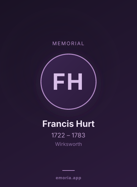 Memorial portrait of Francis Hurt