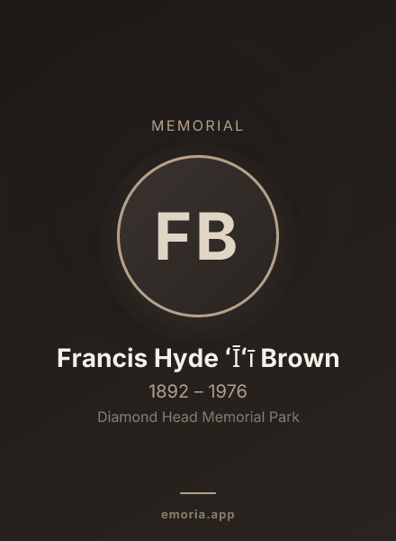 Memorial portrait of Francis Hyde ʻĪʻī Brown