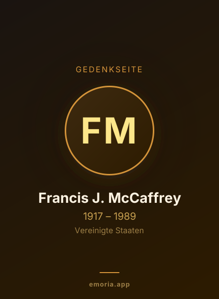 Gedenkportrait von Francis J. McCaffrey