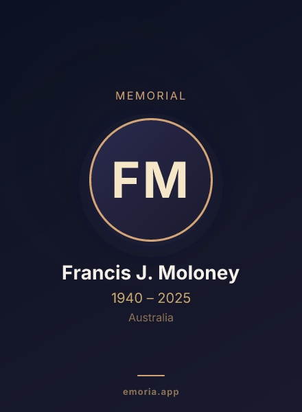 Memorial portrait of Francis J. Moloney