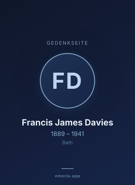 Gedenkportrait von Francis James Davies