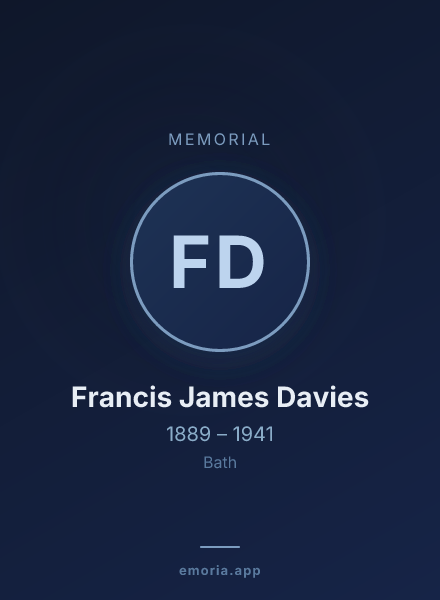 Memorial portrait of Francis James Davies