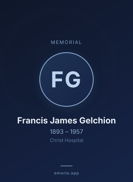 Memorial portrait of Francis James Gelchion