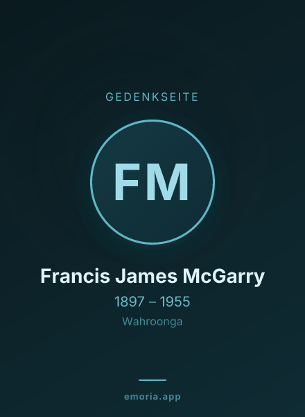Gedenkportrait von Francis James McGarry