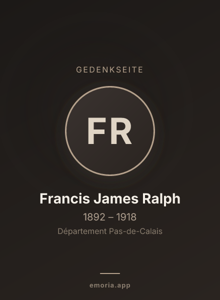 Gedenkportrait von Francis James Ralph