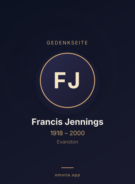 Gedenkportrait von Francis Jennings