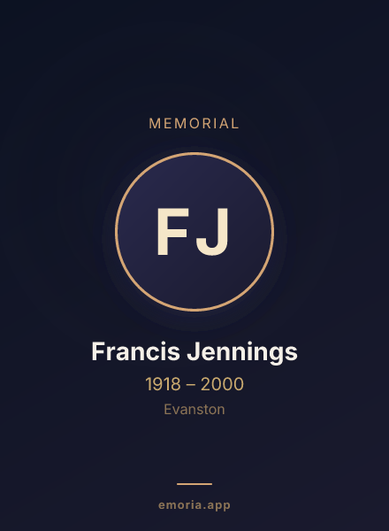 Memorial portrait of Francis Jennings