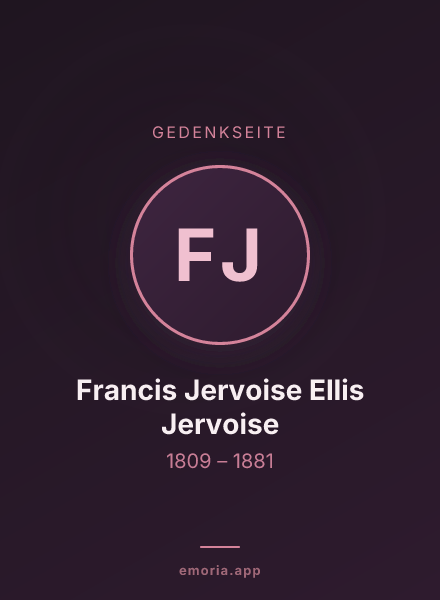 Gedenkportrait von Francis Jervoise Ellis Jervoise