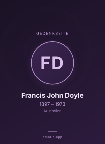 Gedenkportrait von Francis John Doyle