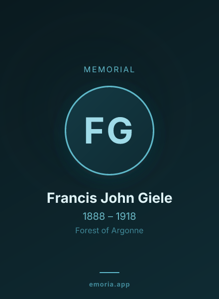 Memorial portrait of Francis John Giele