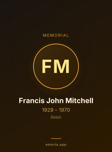 Memorial portrait of Francis John Mitchell