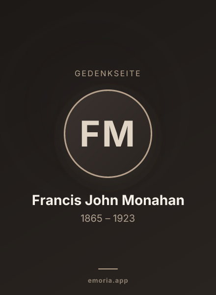 Gedenkportrait von Francis John Monahan