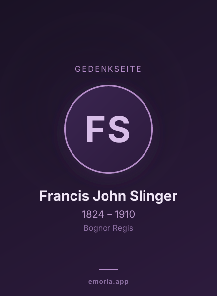 Gedenkportrait von Francis John Slinger
