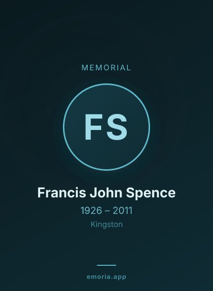 Memorial portrait of Francis John Spence