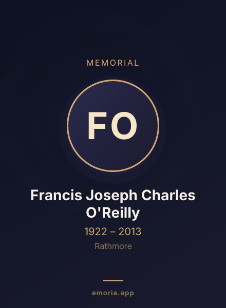Memorial portrait of Francis Joseph Charles O'Reilly