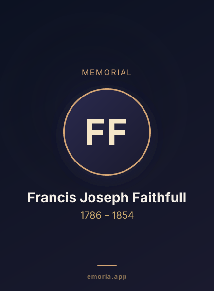 Memorial portrait of Francis Joseph Faithfull