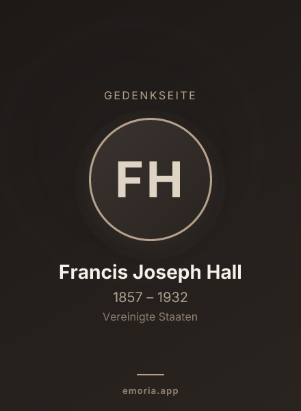 Gedenkportrait von Francis Joseph Hall