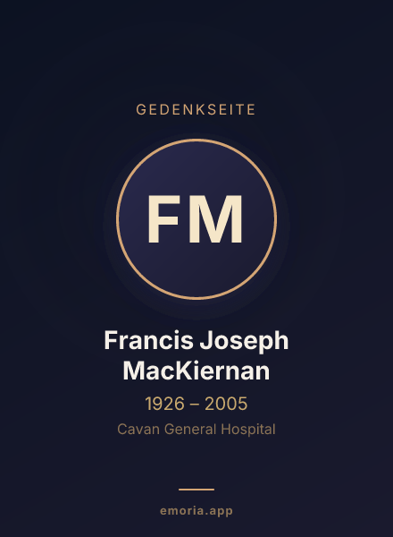Gedenkportrait von Francis Joseph MacKiernan