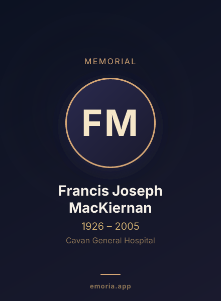 Memorial portrait of Francis Joseph MacKiernan