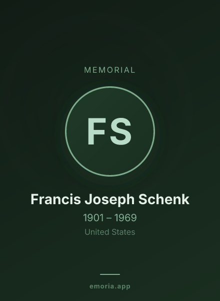 Memorial portrait of Francis Joseph Schenk