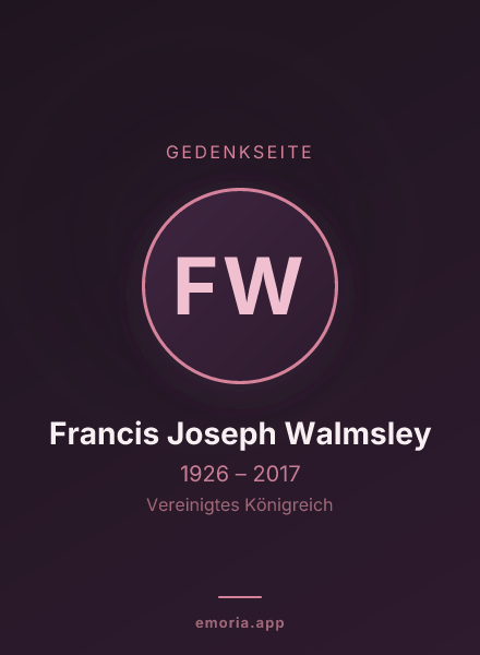 Gedenkportrait von Francis Joseph Walmsley