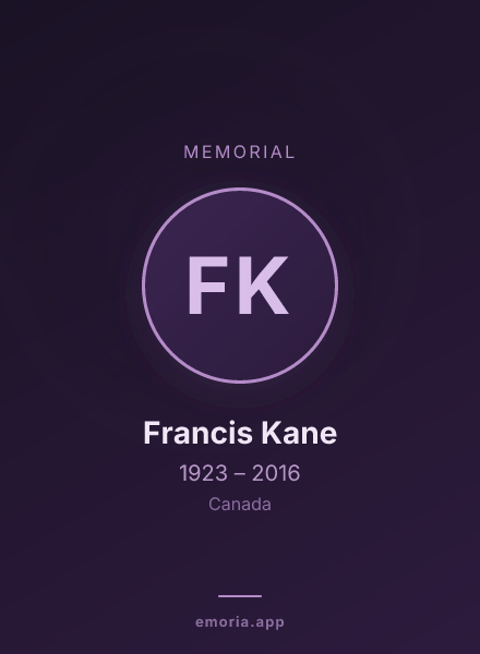 Memorial portrait of Francis Kane