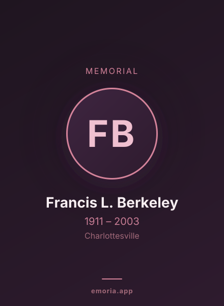 Memorial portrait of Francis L. Berkeley