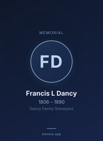 Memorial portrait of Francis L Dancy