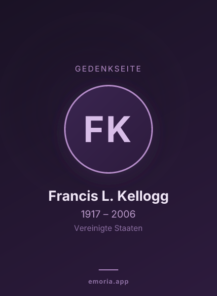 Gedenkportrait von Francis L. Kellogg