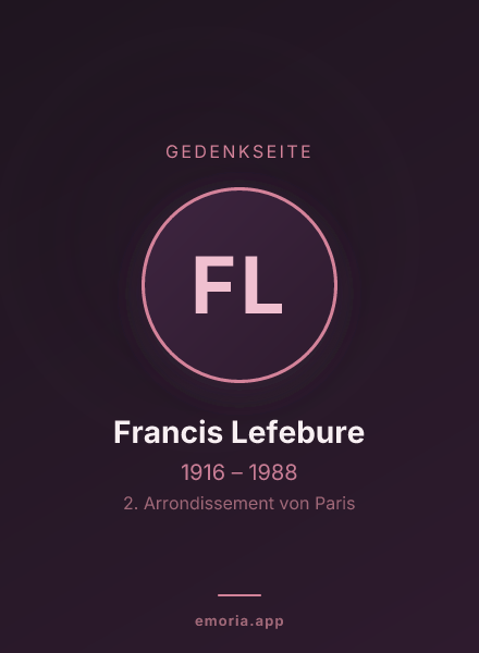 Gedenkportrait von Francis Lefebure