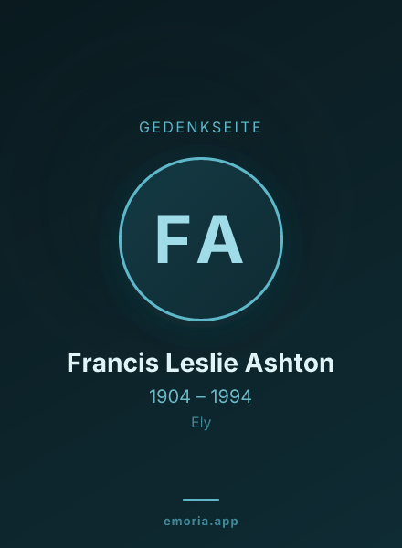 Gedenkportrait von Francis Leslie Ashton