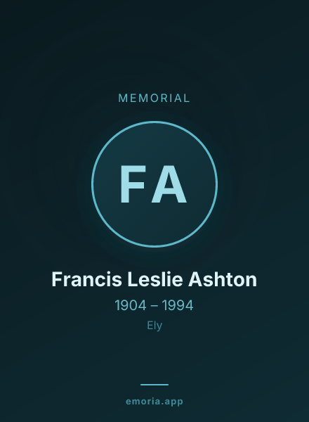 Memorial portrait of Francis Leslie Ashton