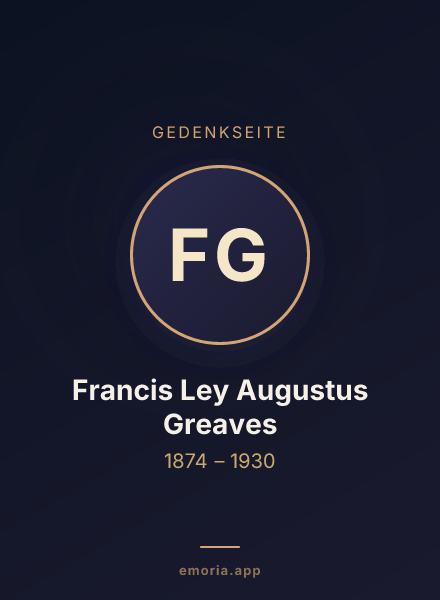 Gedenkportrait von Francis Ley Augustus Greaves
