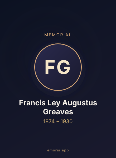 Memorial portrait of Francis Ley Augustus Greaves