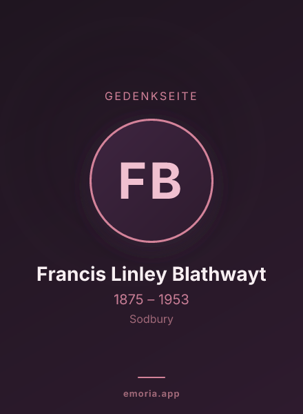 Gedenkportrait von Francis Linley Blathwayt