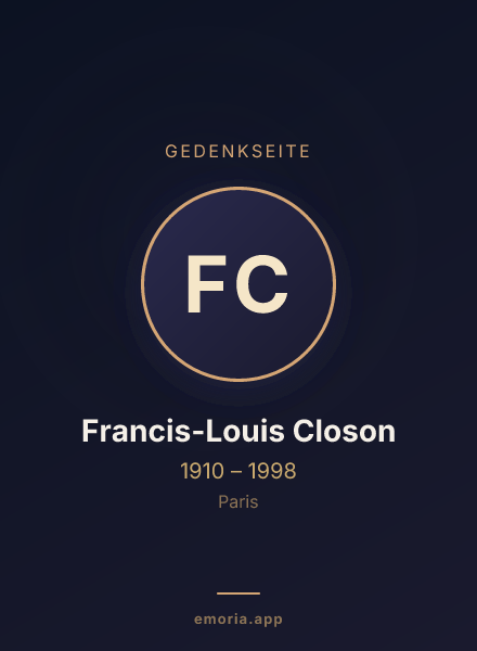 Gedenkportrait von Francis-Louis Closon